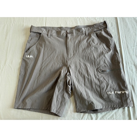Huk Other - Huk Shorts Mens 2XL Gray Cargo Next Level Performance Stretch Fishing Adjustable